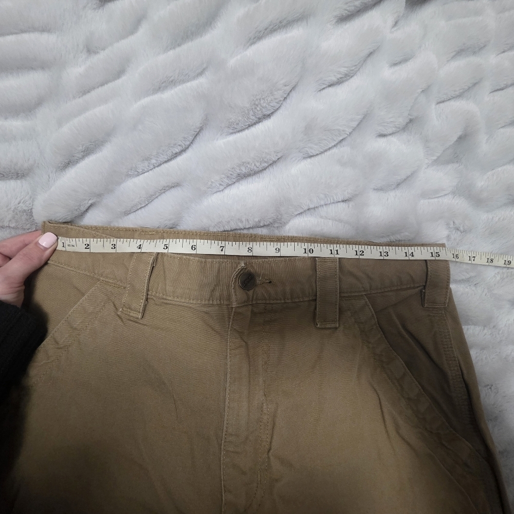 Carhartt Carpenter Dungaree Khaki Brown Workwear Pants Size 32/32 - Picture 9 of 9